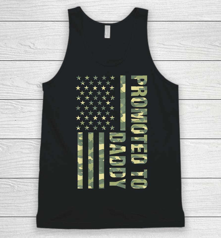 Promoted To Daddy American Flag Camo Unisex Tank Top