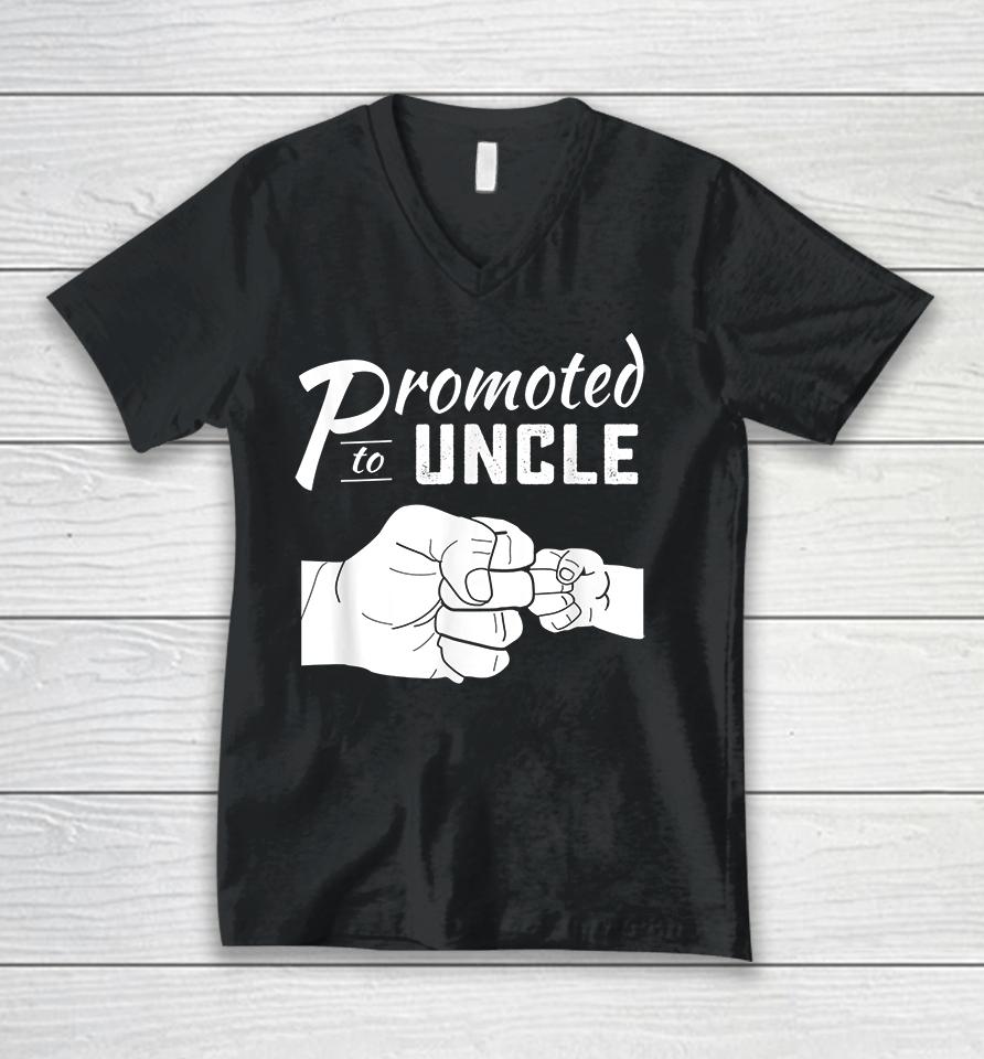 Promoted To Uncle Baby Announcement Unisex V-Neck T-Shirt