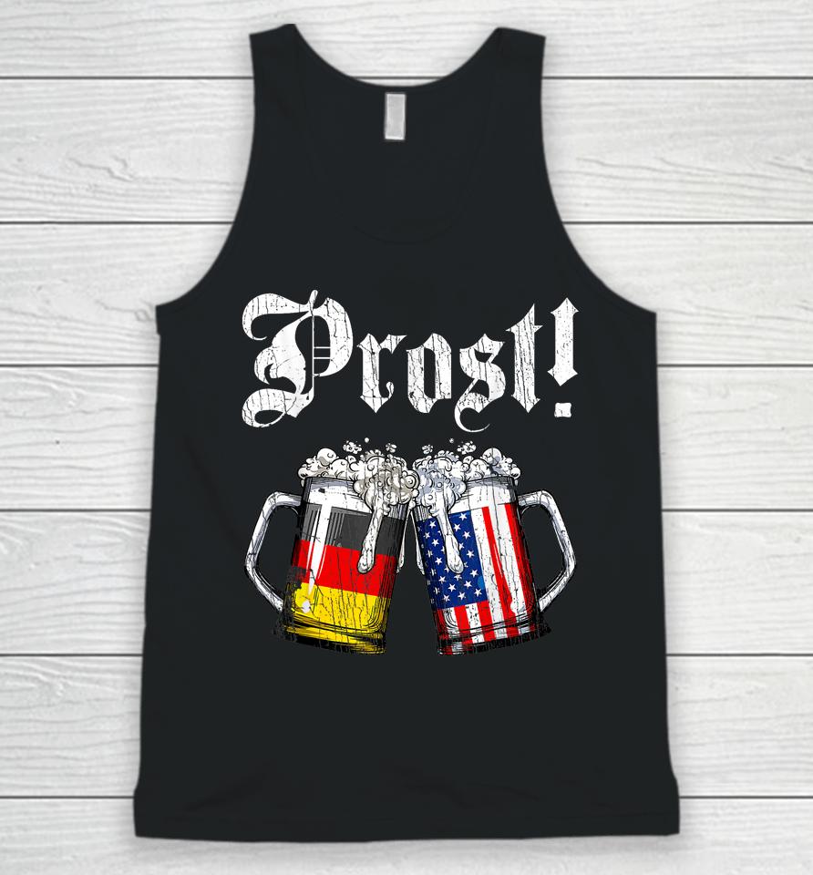 Prost Beer German American Flag Oktoberfest Unisex Tank Top
