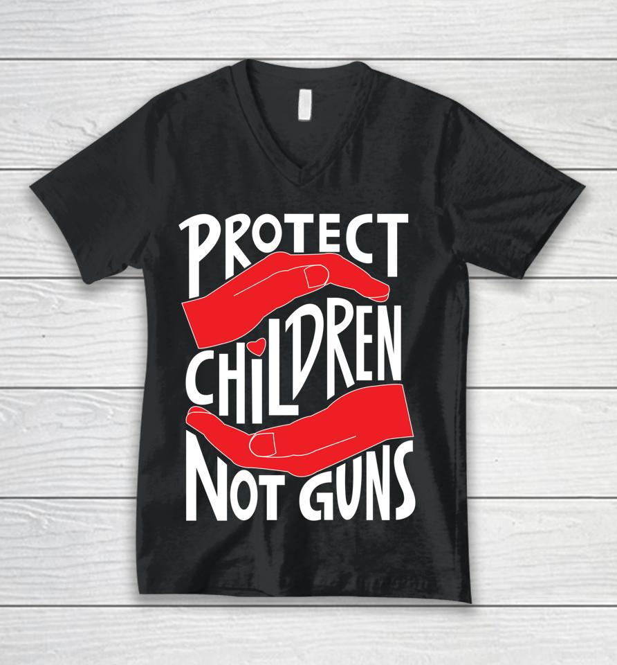 Protect Children Not Guns Unisex V-Neck T-Shirt