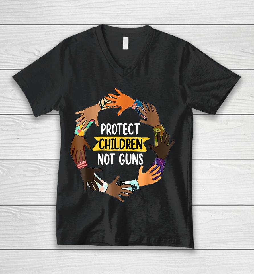 Protect Children Not Guns Wear Orange Day Unisex V-Neck T-Shirt