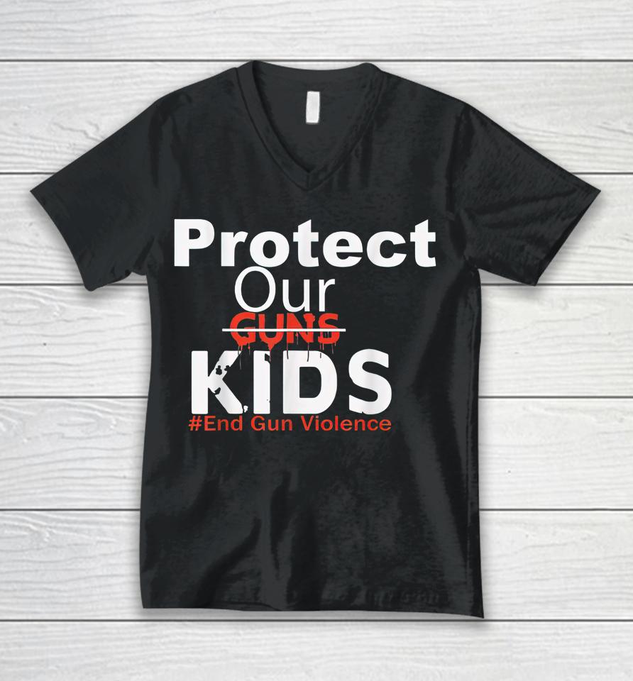 Protect Our Kids End Guns Violence Unisex V-Neck T-Shirt