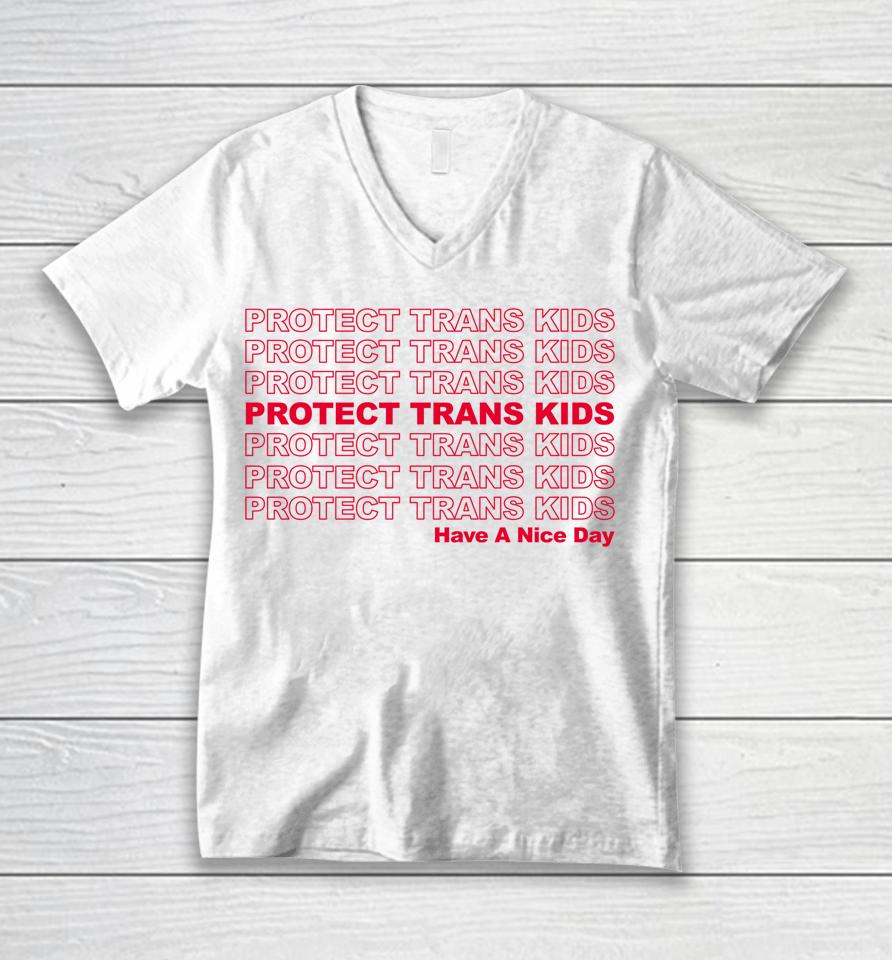 Protect Trans Kids Lgbtq Ally Trans Live Matter Unisex V-Neck T-Shirt