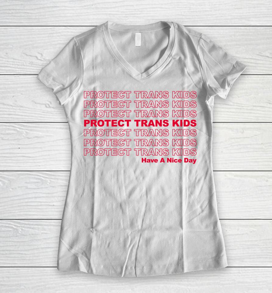 Protect Trans Kids Lgbtq Ally Trans Live Matter Women V-Neck T-Shirt