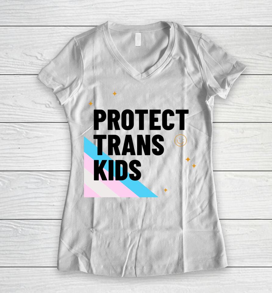 Protect Trans Kids Transgender Lives Matter Pride Month Women V-Neck T-Shirt