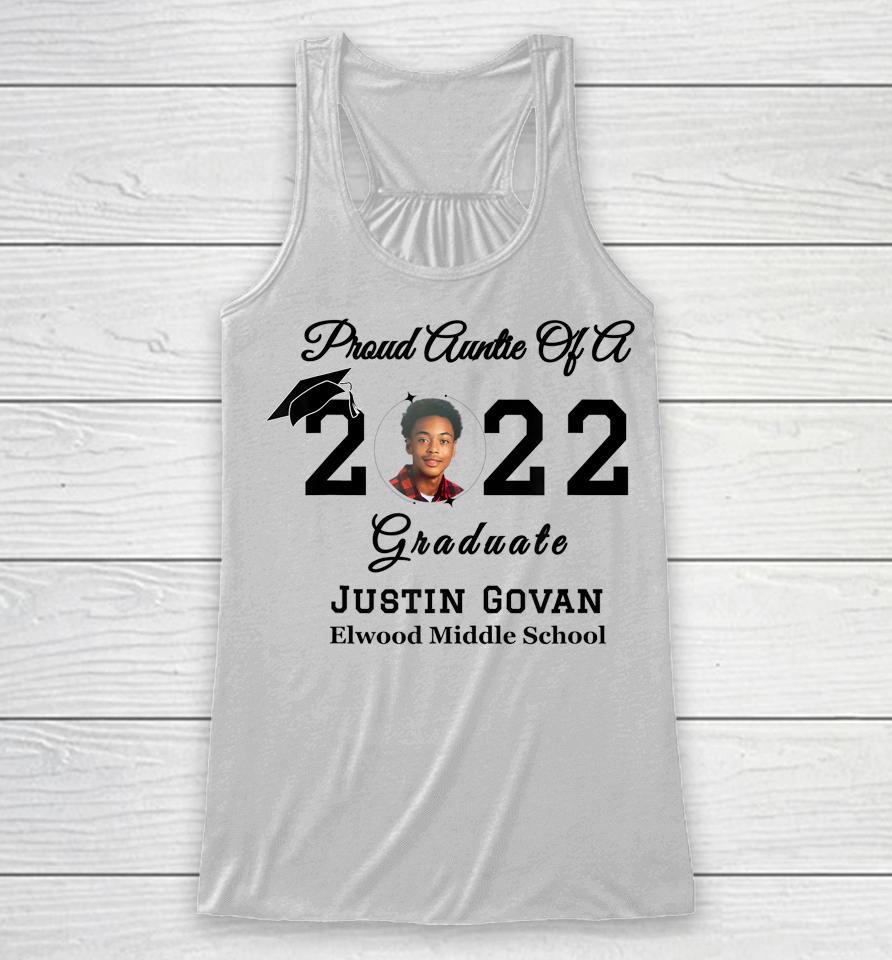 Proud Auntie Of A 2022 Grad Personal Pic Black Racerback Tank