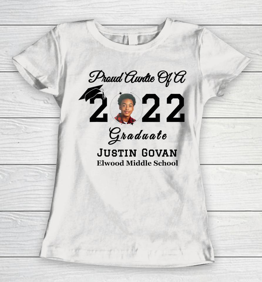 Proud Auntie Of A 2022 Grad Personal Pic Black Women T-Shirt
