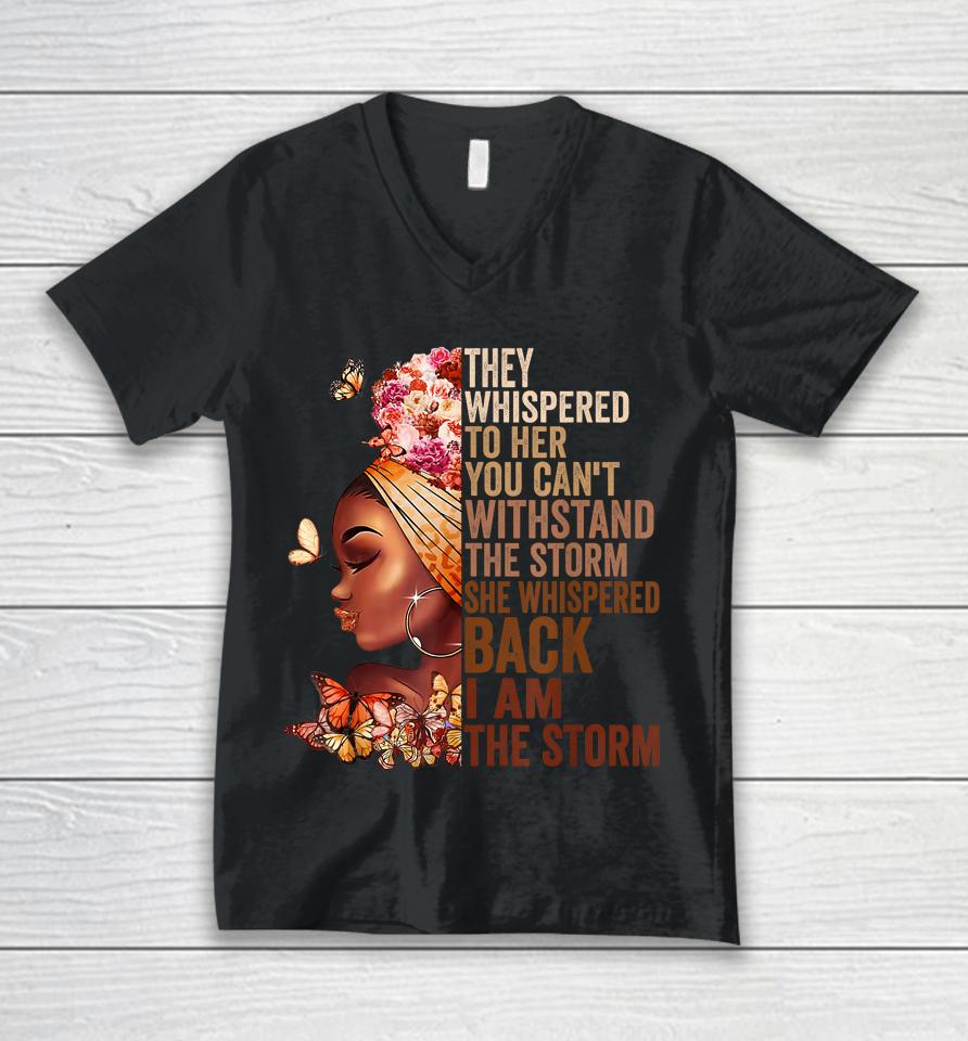Proud Black African American Ladies Black History Month Unisex V-Neck T-Shirt