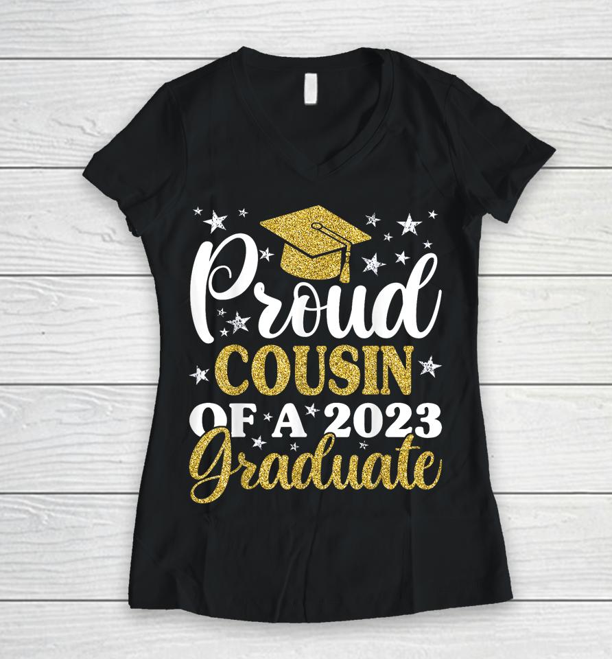 Proud Cousin Of A 2023 Graduate, Graduation Family Women V-Neck T-Shirt