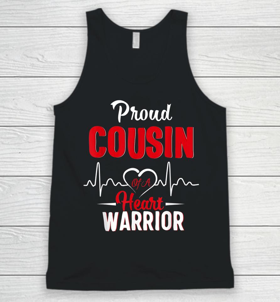 Proud Cousin Of A Heart Warrior Chd Awareness Heart Surgery Unisex Tank Top