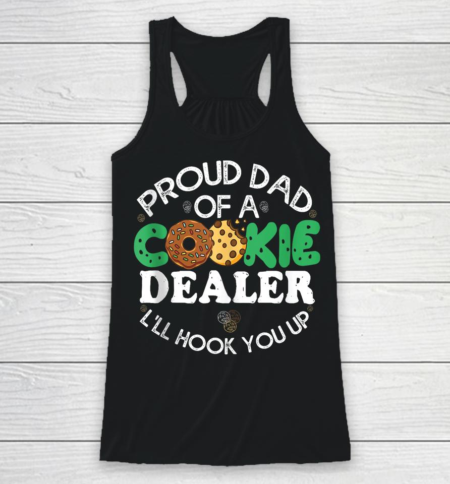 Proud Dad Of A Cookie Dealer Scout Girl Troop Leader Racerback Tank