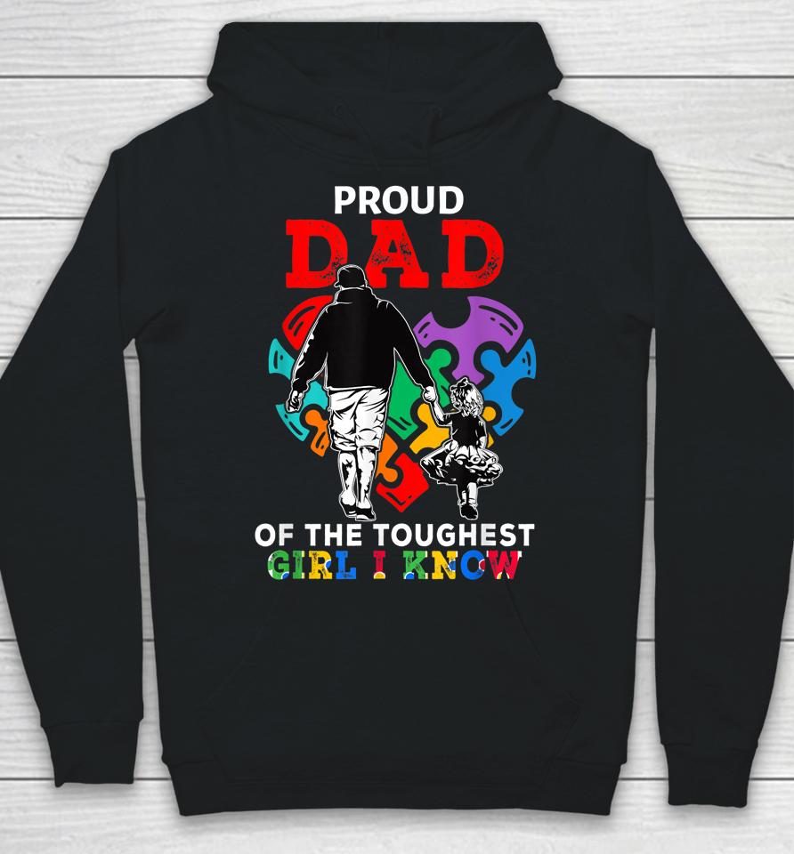 Proud Dad Of The Toughest Girl I Know Cute Puzzle Heart Hoodie