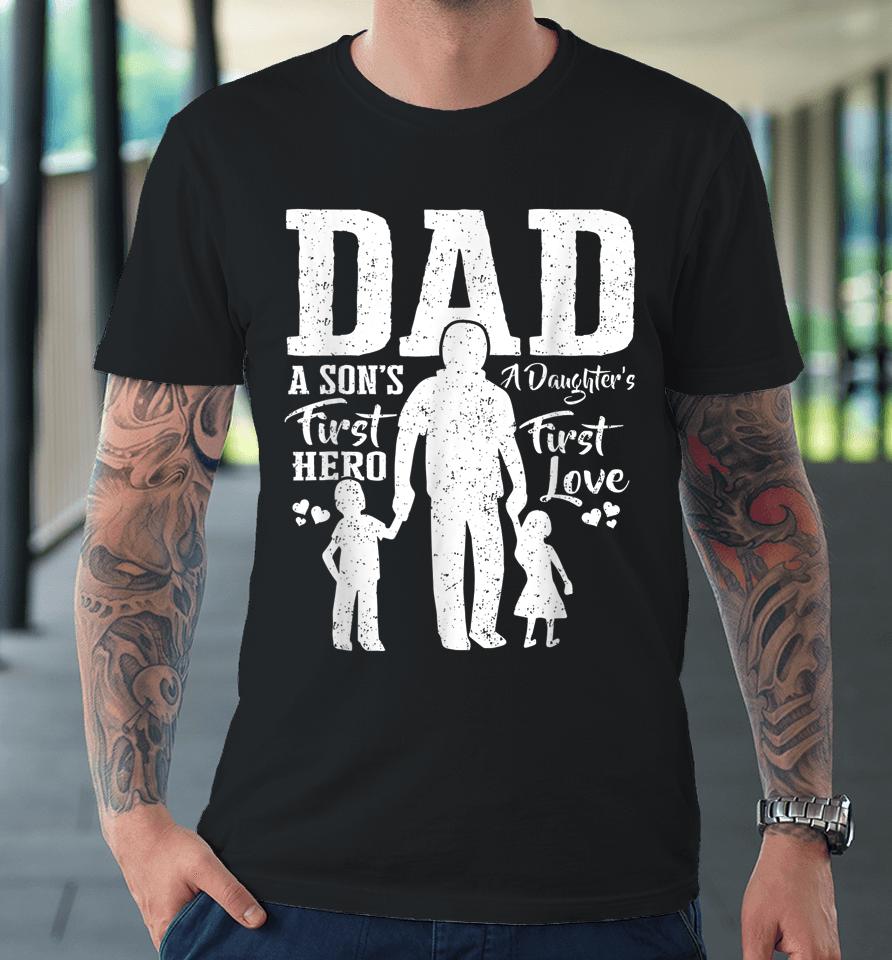 Proud Dad Of Twins  Best Fathers Day Gift From Son Premium T-Shirt