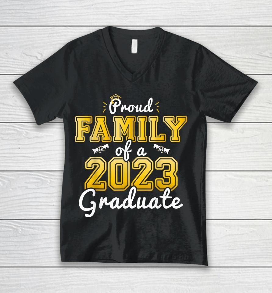 Proud Family Of A 2023 Graduate Senior 23 Graduation Unisex V-Neck T-Shirt