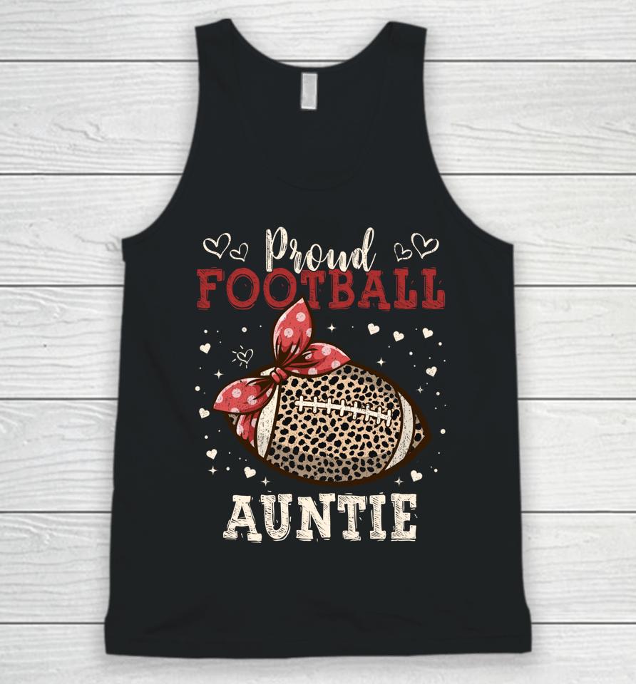 Proud Football Auntie Shirt Women Leopard Game Day Players Unisex Tank Top