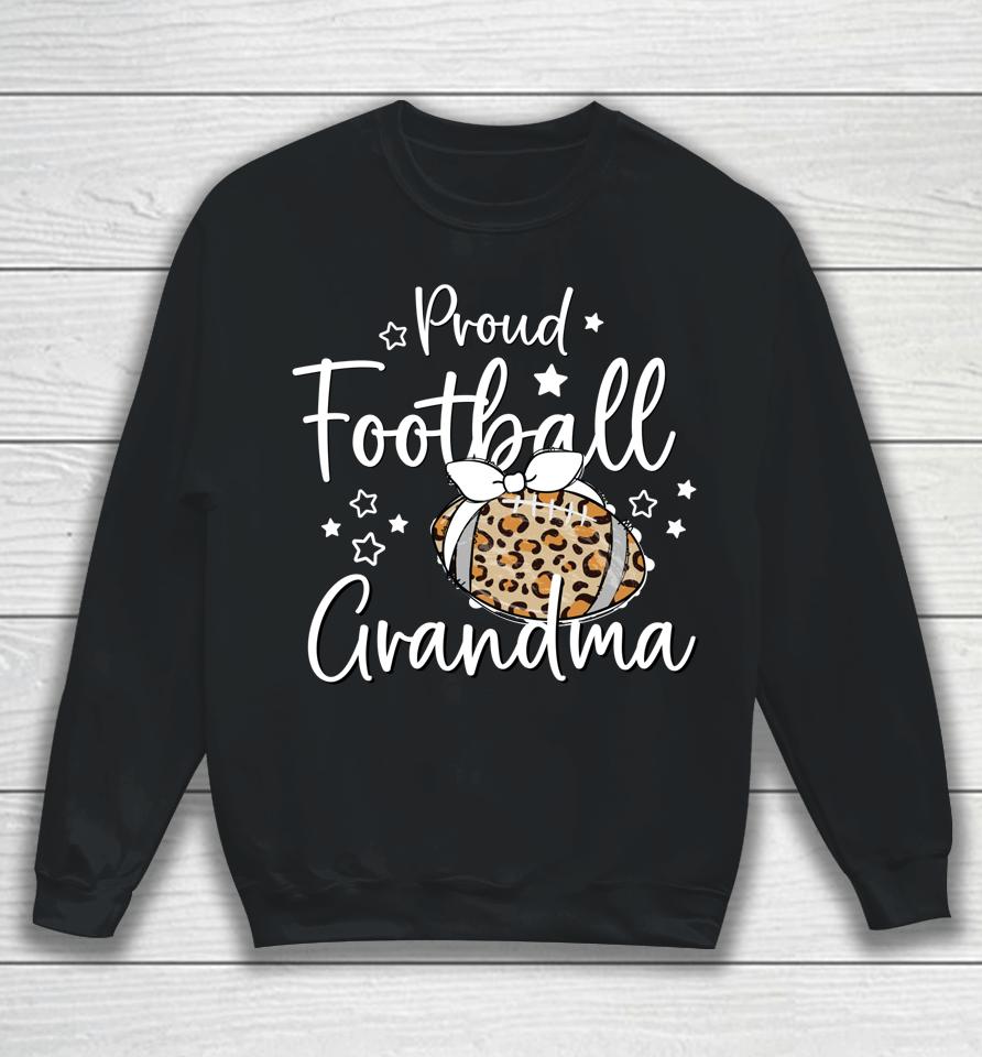 Proud Football Grandma Leopard Game Day Spirit Sweatshirt