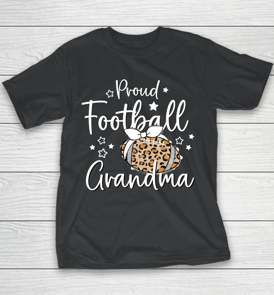 Proud Football Grandma Leopard Game Day Spirit Youth T-Shirt