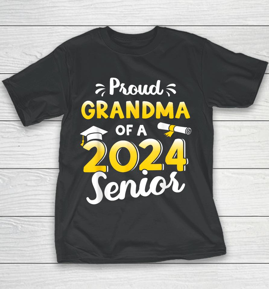 Proud Grandma Of A Graduation Class Of 2024 Senior Graduate Youth T-Shirt