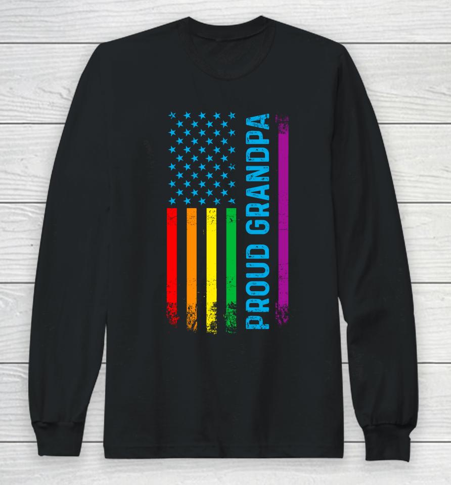 Proud Grandpa Lgbt Lgbtq Gay Pride Rainbow Flag Long Sleeve T-Shirt