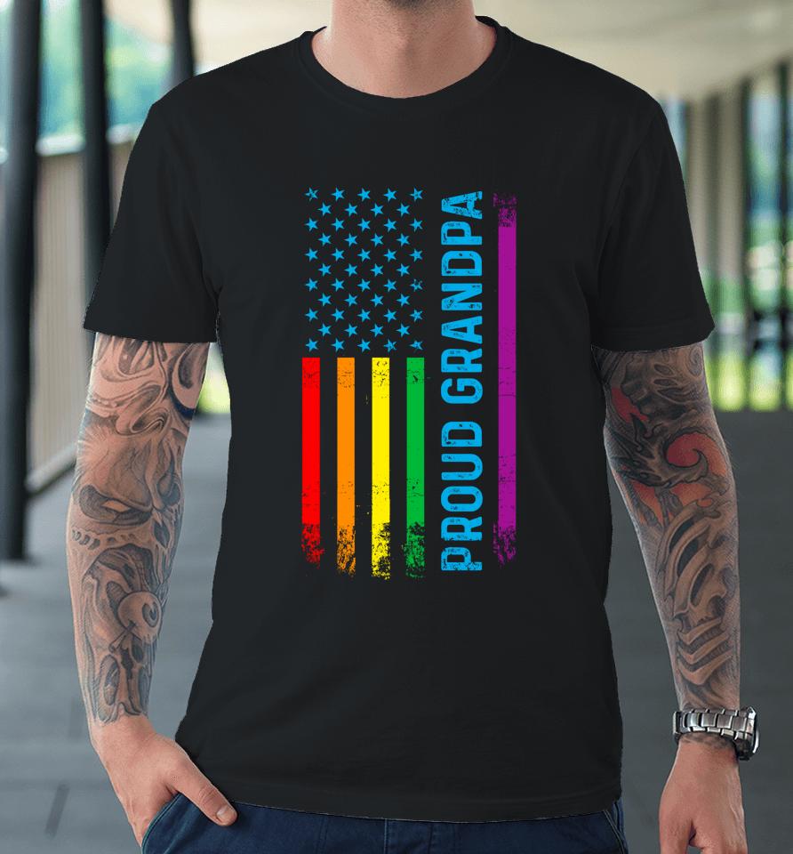 Proud Grandpa Lgbt Lgbtq Gay Pride Rainbow Flag Premium T-Shirt