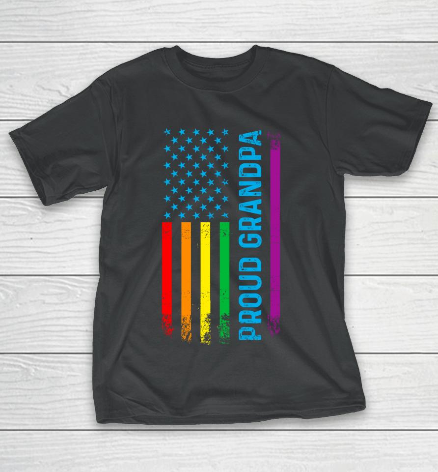 Proud Grandpa Lgbt Lgbtq Gay Pride Rainbow Flag T-Shirt