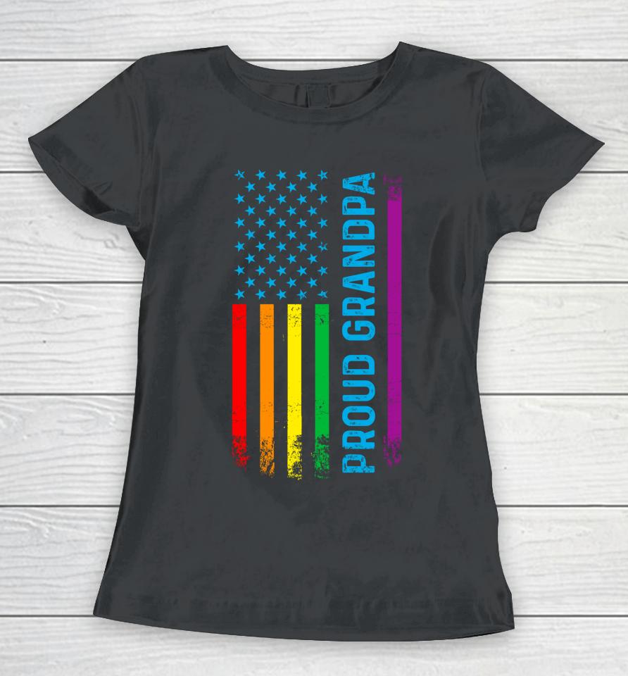 Proud Grandpa Lgbt Lgbtq Gay Pride Rainbow Flag Women T-Shirt