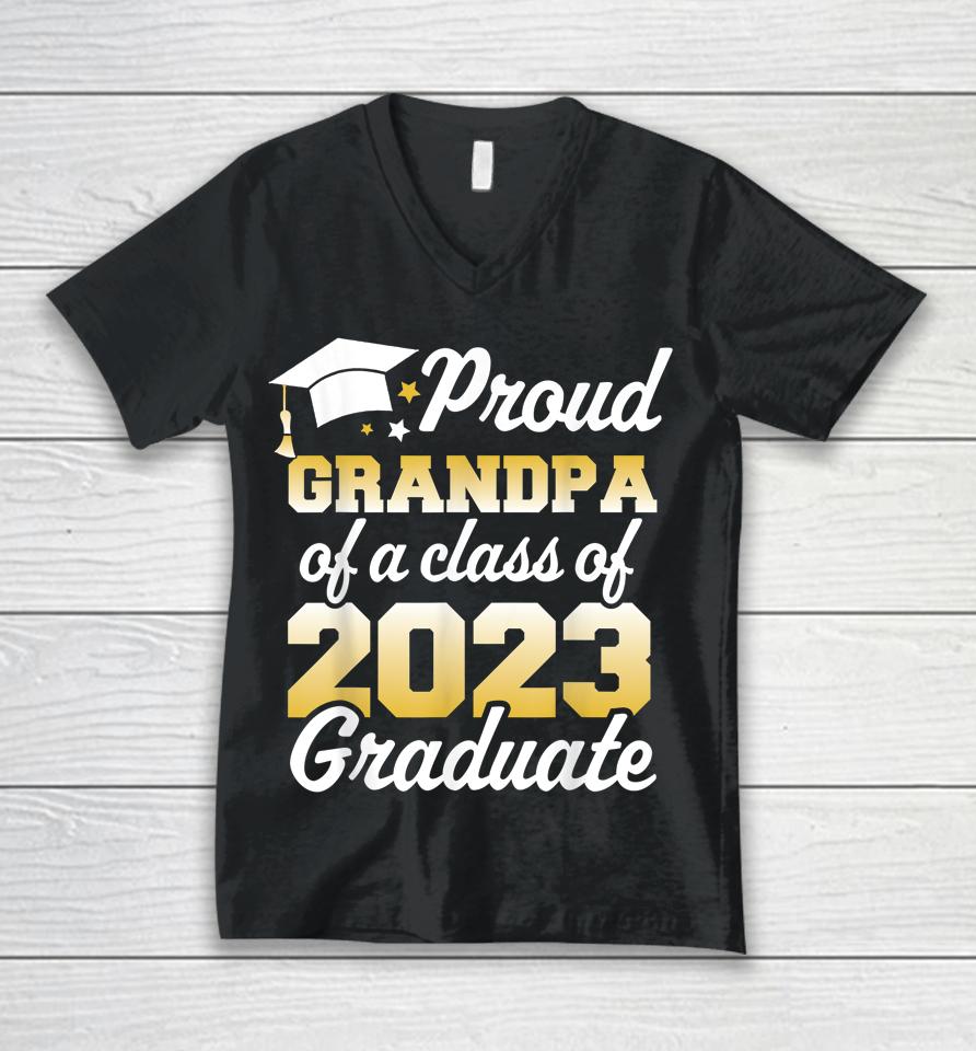 Proud Grandpa Of A Class Of 2023 Graduate Senior Family Unisex V-Neck T-Shirt