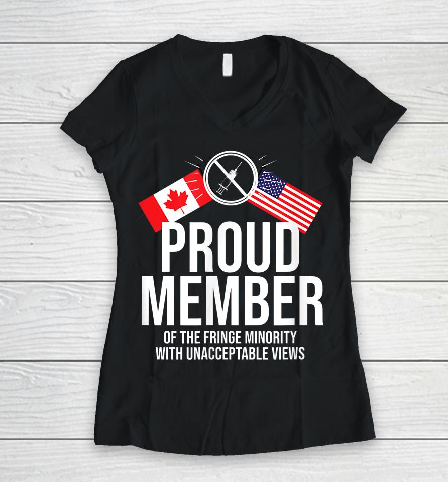 Proud Member Of Fringe Minority America And Canada Together Women V-Neck T-Shirt