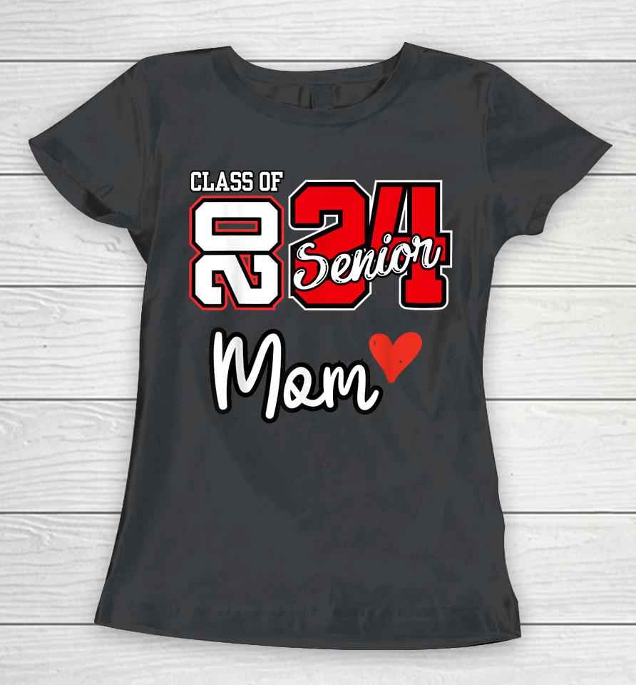Proud Mom Senior 2024 Class Of 2024 Cute Heart Graduation 24 Women T-Shirt
