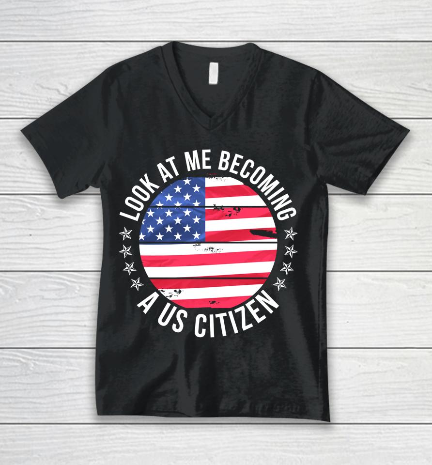 Proud New Us Citizen Funny Us Citizenship Unisex V-Neck T-Shirt