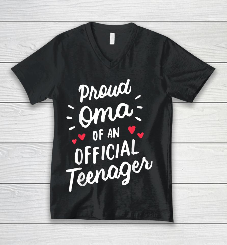 Proud Oma Of An Official Teenager 13Th Birthday Party Unisex V-Neck T-Shirt