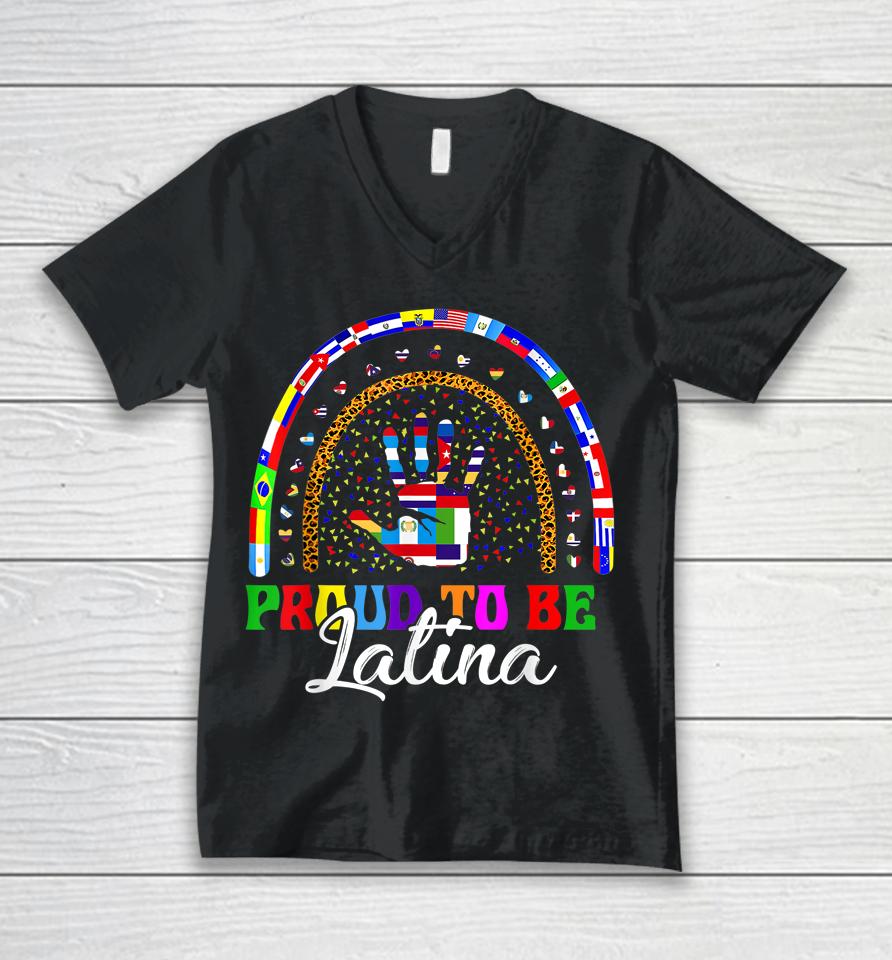 Proud To Be Latina Hispanic Heritage Month Countries Tees Unisex V-Neck T-Shirt