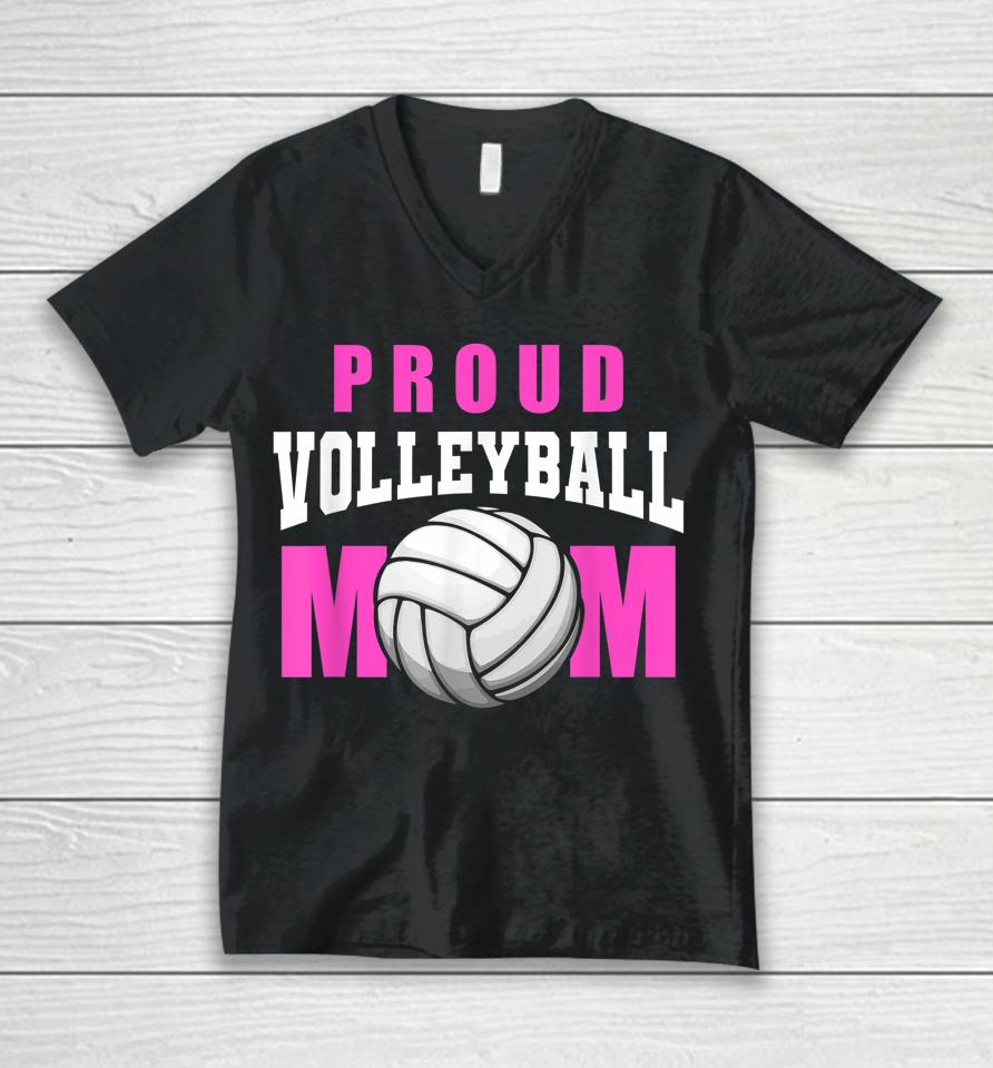 Proud Volleyball Mom - Beach Mother Player Volleyball Mom Unisex V-Neck T-Shirt