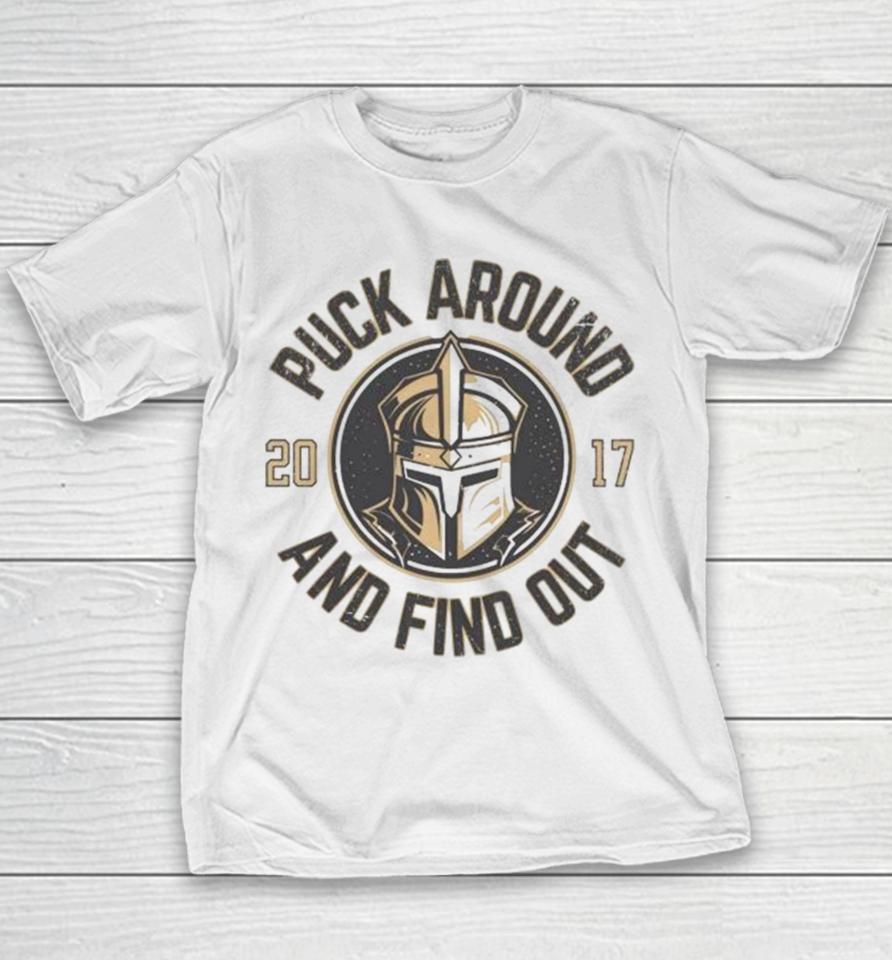 Puck Around And Find Out Vegas Golden Knights Youth T-Shirt