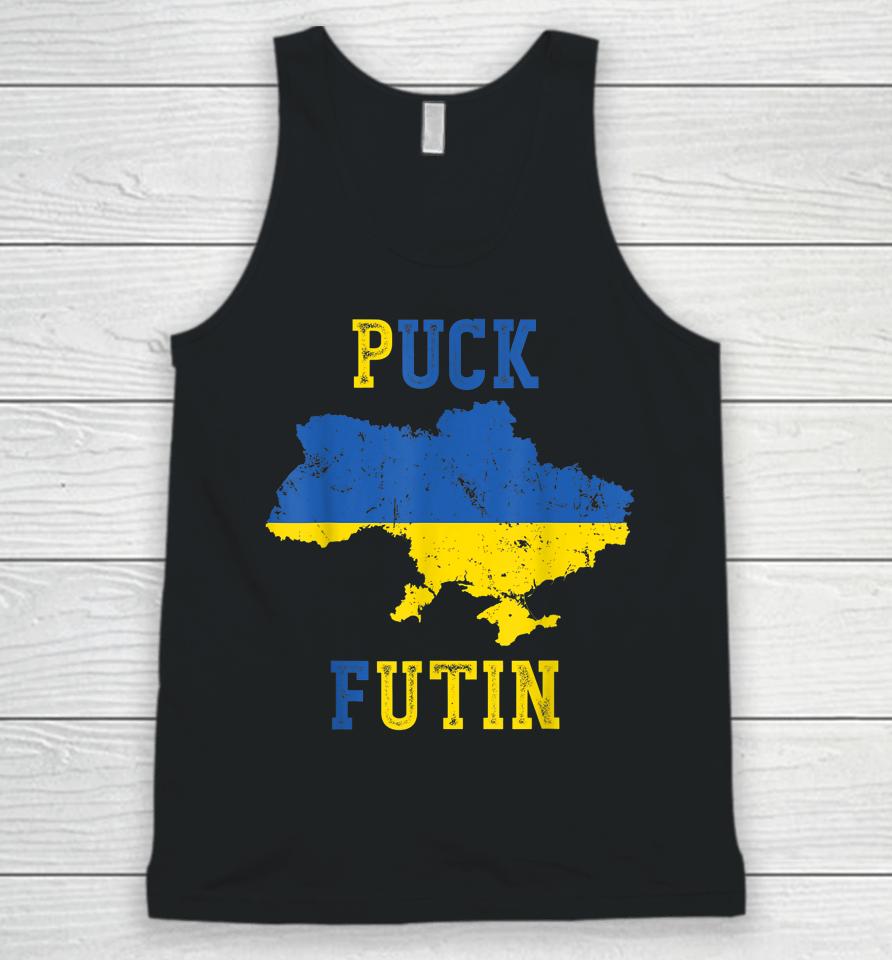 Puck Futin Funny I Stand With Ukraine Ukrainian Love Support Unisex Tank Top