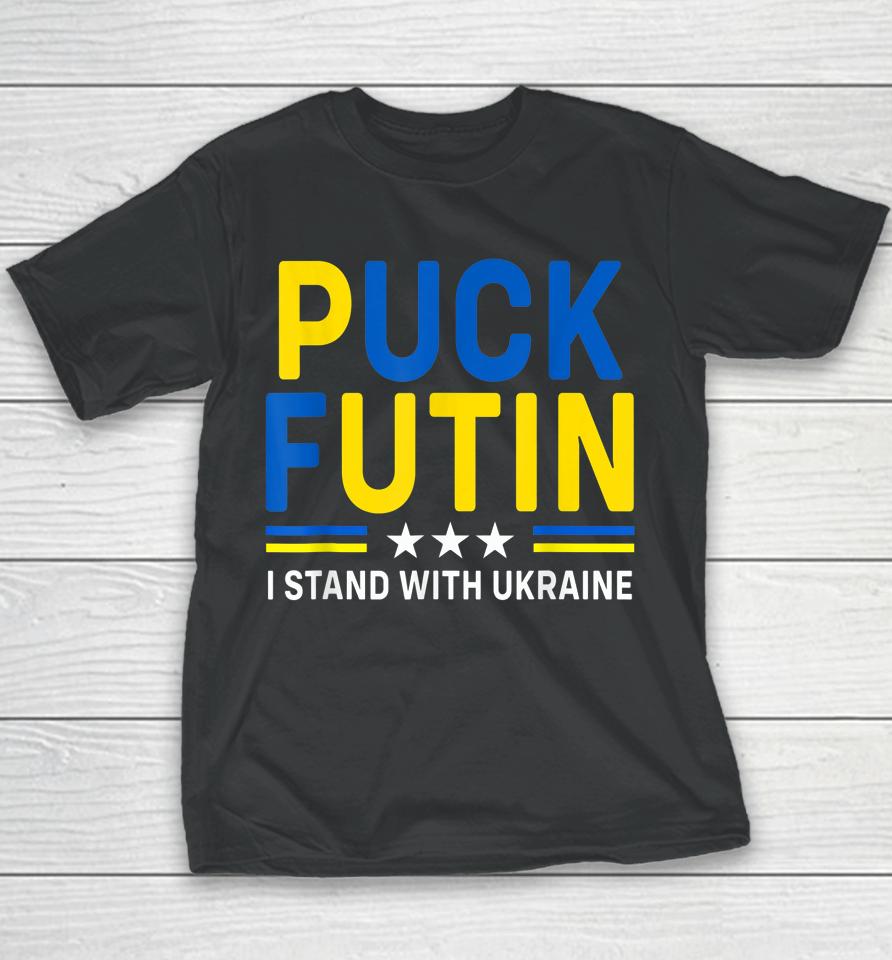 Puck Futin I Stand With Ukraine Flag Support Youth T-Shirt