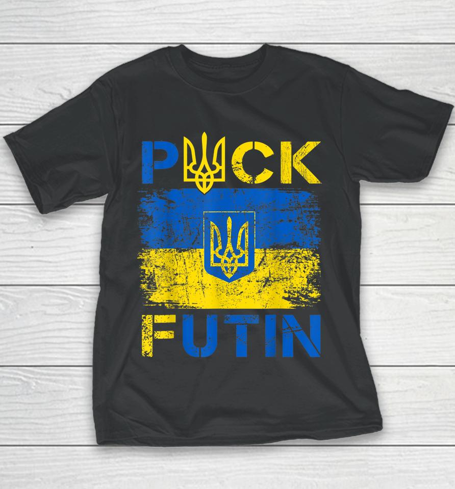 Puck Futin Meme I Stand With Ukraine Ukrainian Lover Support Youth T-Shirt