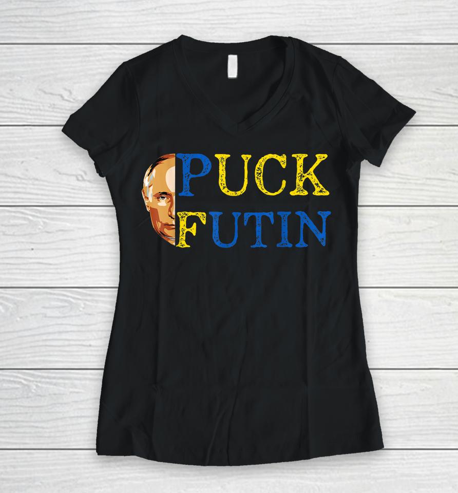 Puck Futin Meme Women V-Neck T-Shirt