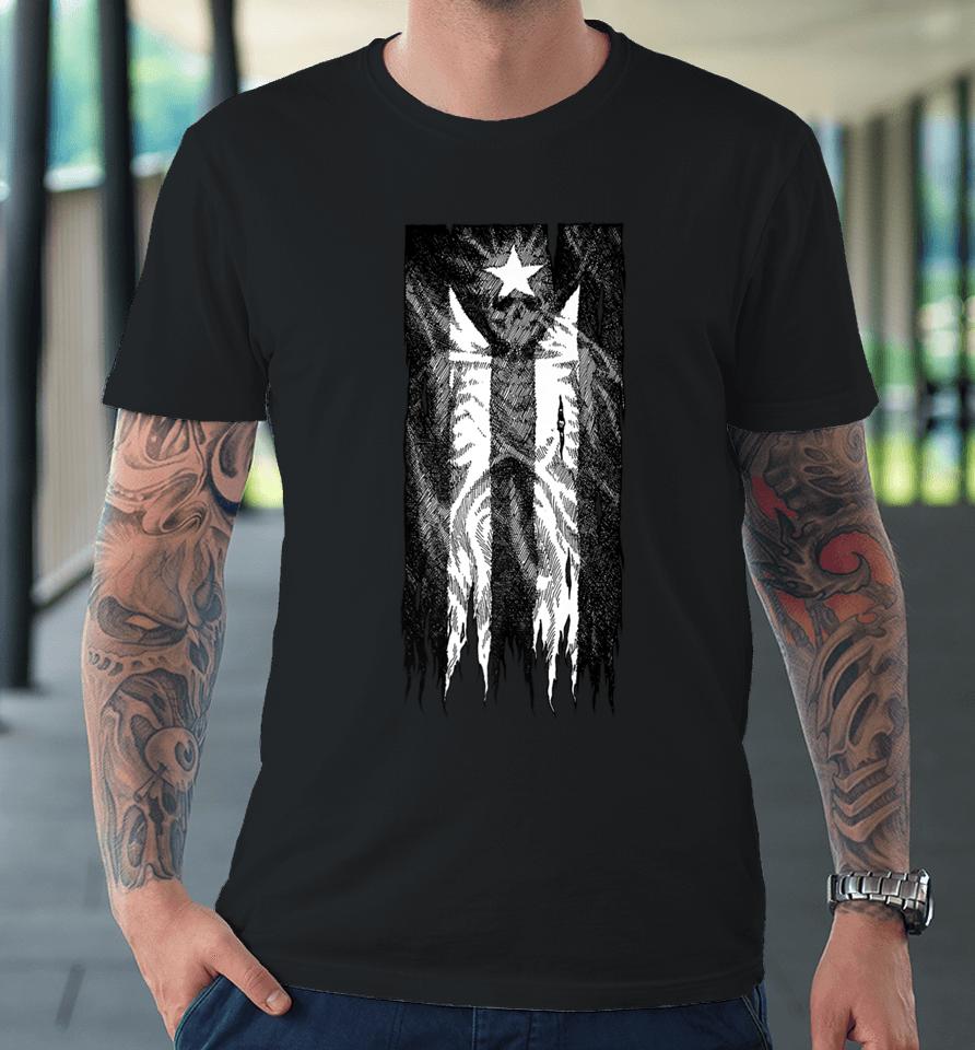 Puerto Rico Black Skeleton Flag Premium T-Shirt