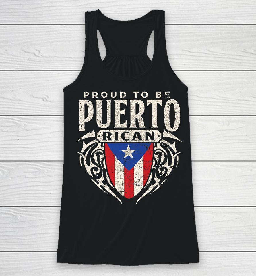 Puerto Rico Flag Tee Proud To Be Puerto Rican Souvenir Racerback Tank