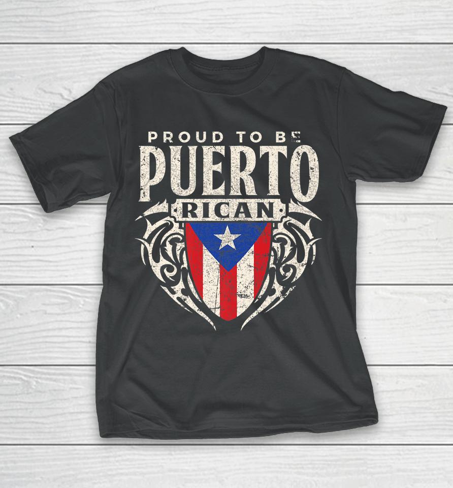 Puerto Rico Flag Tee Proud To Be Puerto Rican Souvenir T-Shirt