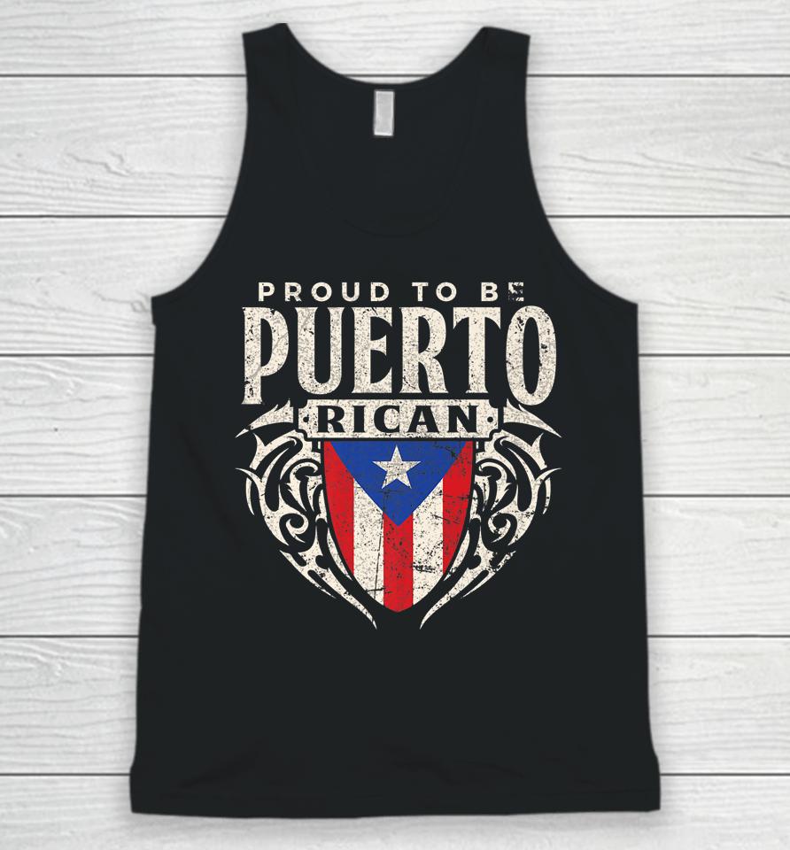 Puerto Rico Flag Tee Proud To Be Puerto Rican Souvenir Unisex Tank Top