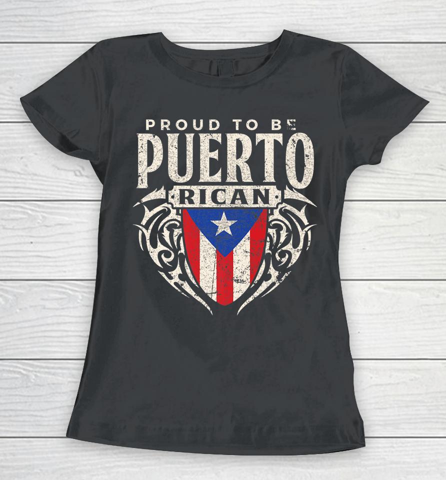 Puerto Rico Flag Tee Proud To Be Puerto Rican Souvenir Women T-Shirt