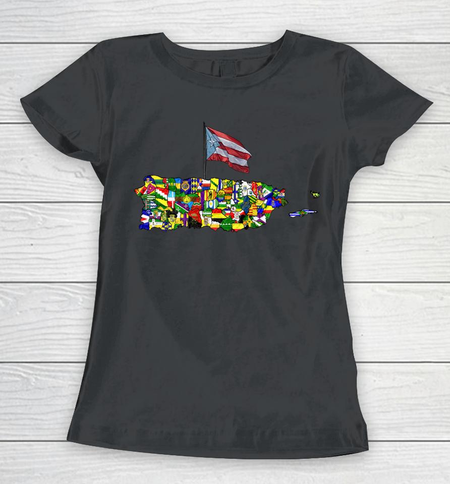 Puerto Rico Flags Map Boricua Flag Women T-Shirt