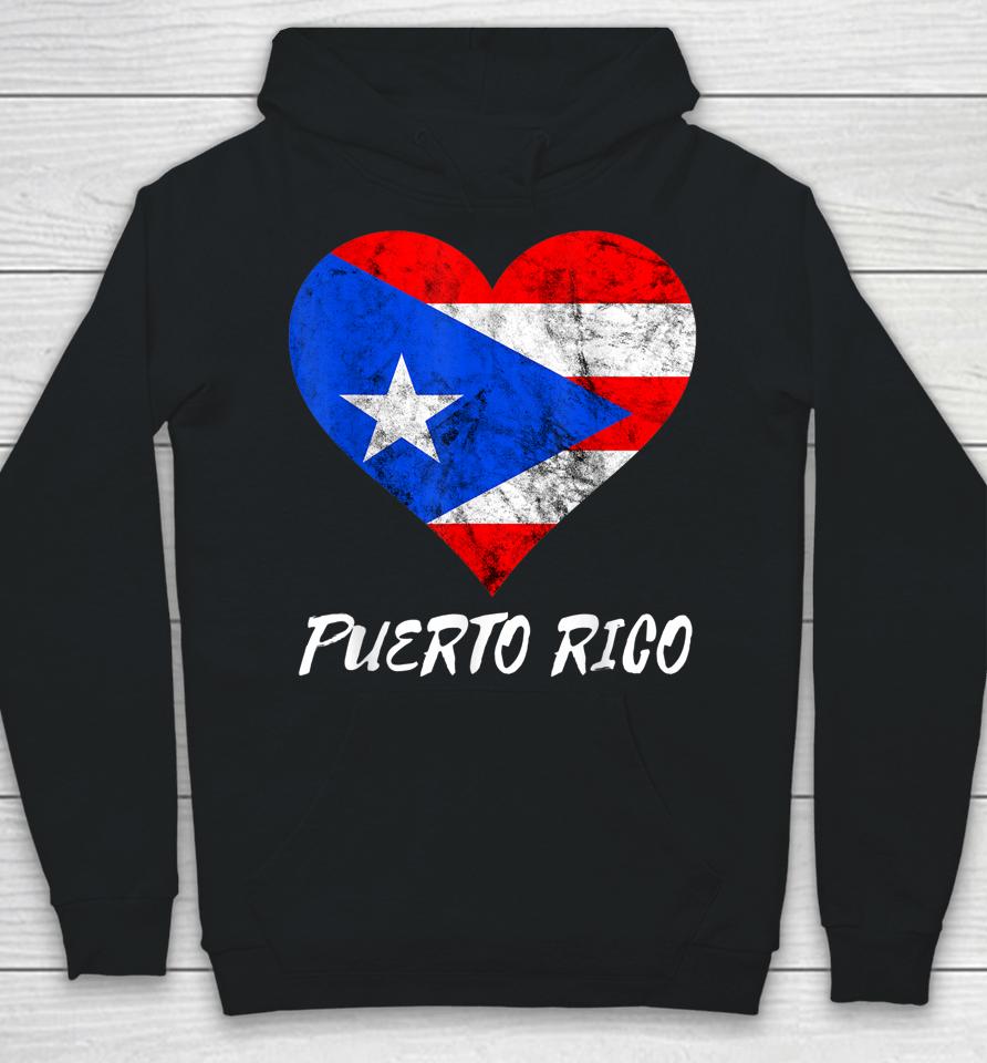 Puerto Rico Heart Puertorro Puerto Rican Flag Boricua Roots Hoodie