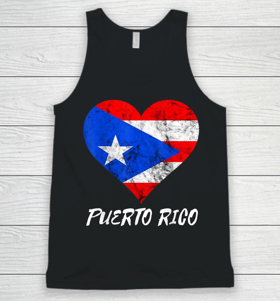 Puerto Rico Heart Puertorro Puerto Rican Flag Boricua Roots Unisex Tank Top