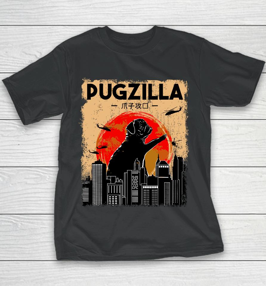 Pug Lover, Pugzilla, Funny Pug, Funny Dog Youth T-Shirt