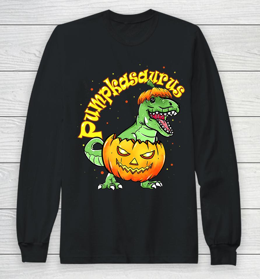 Pumpkasaurus Dinosaur Pumpkin Halloween Long Sleeve T-Shirt