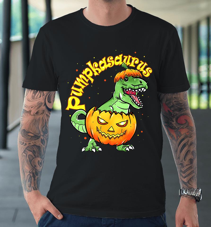 Pumpkasaurus Dinosaur Pumpkin Halloween Premium T-Shirt