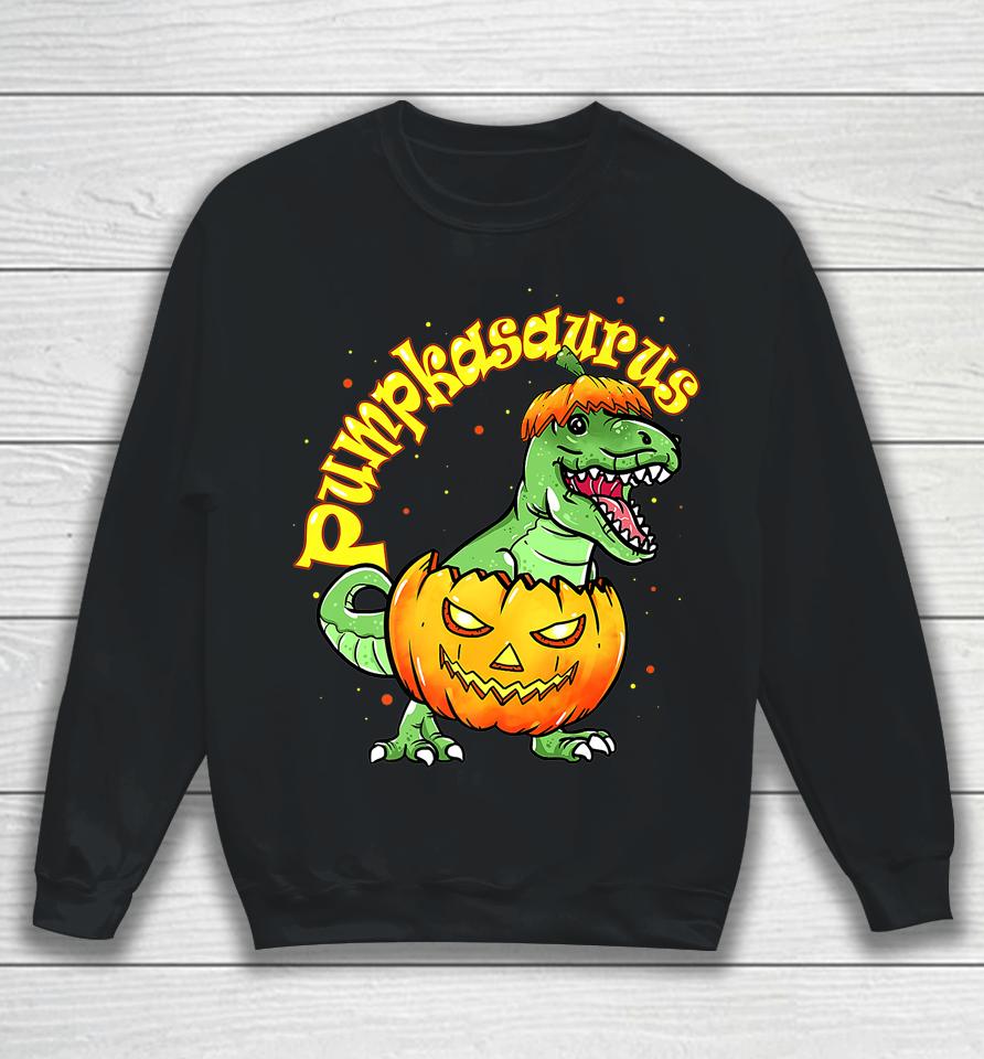 Pumpkasaurus Dinosaur Pumpkin Halloween Sweatshirt